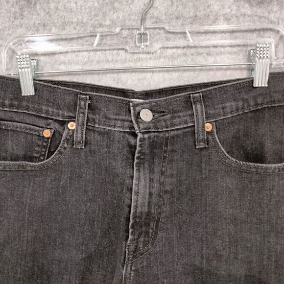 Levi Strauss High Rise Jean Shorts Womens Size 30 Black Wash Cutoff Frayed Denim - Picture 2 of 11